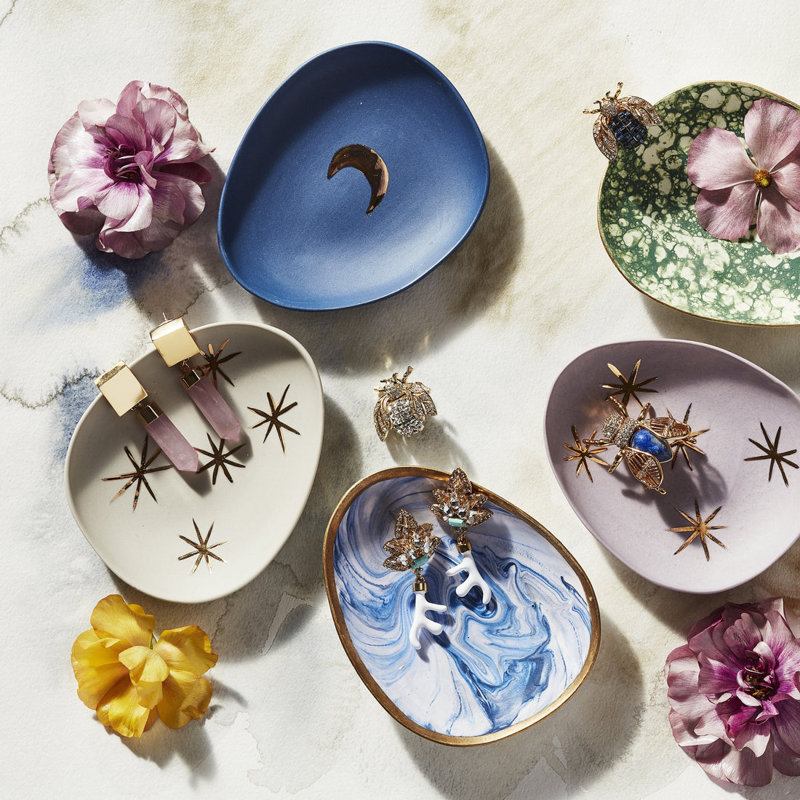Bubble glaze porcelain ring dish