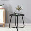 Table d'appoint extérieure noire Hofitlead, table de bout en métal imperméable, petite table de patio ronde pour le jardin, le balcon et la cour-138966772-138966775