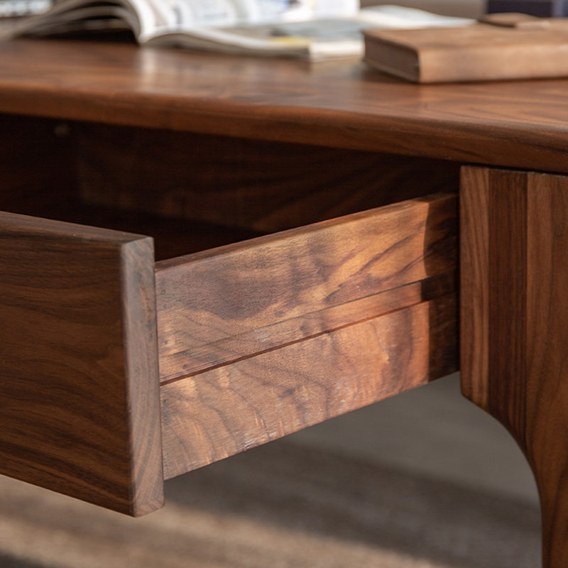 Bureau en bois de noyer massif noir