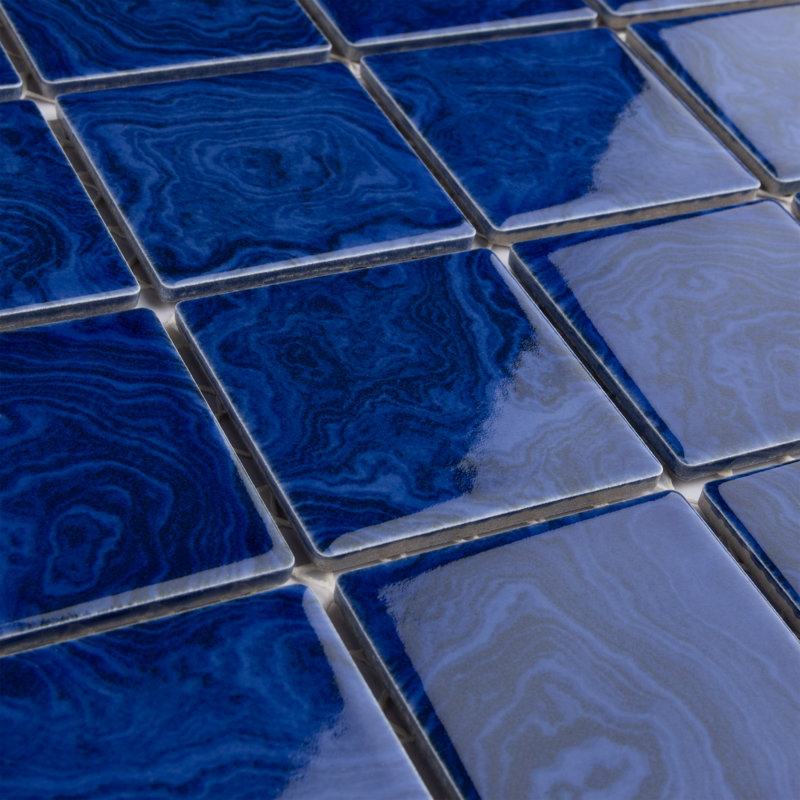 Resort 2" x 2" Porcelain Grid Mosaic Tile, Blue