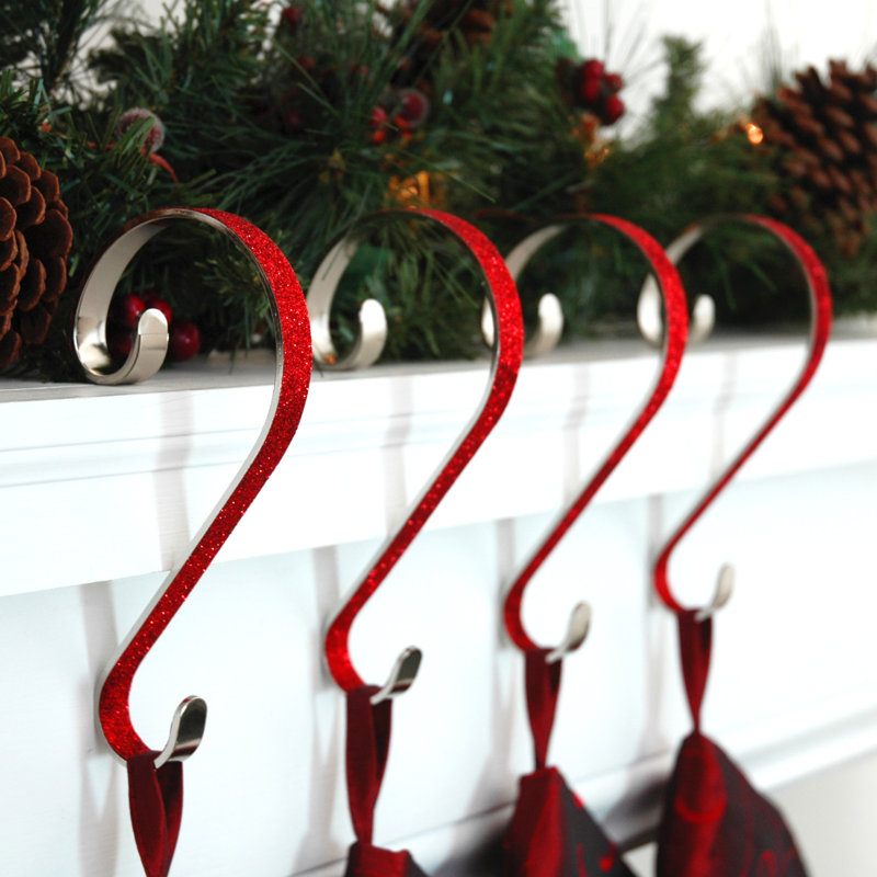 Stocking Holder, Red Glitter