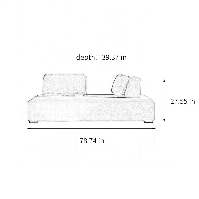 Chaise longue décontractée créative, minimaliste et moderne, Orienté à droite, Bleu très foncé