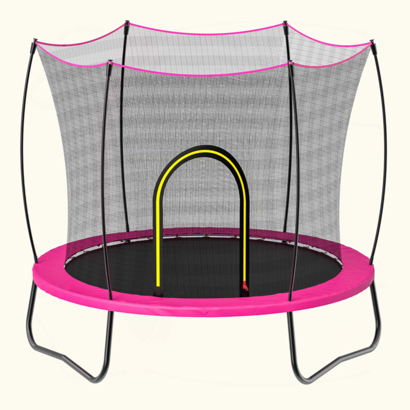 Trampoline rectangulaire élastique durable avec enceinte de sécurité et système d'élastique pour enfants et adultes