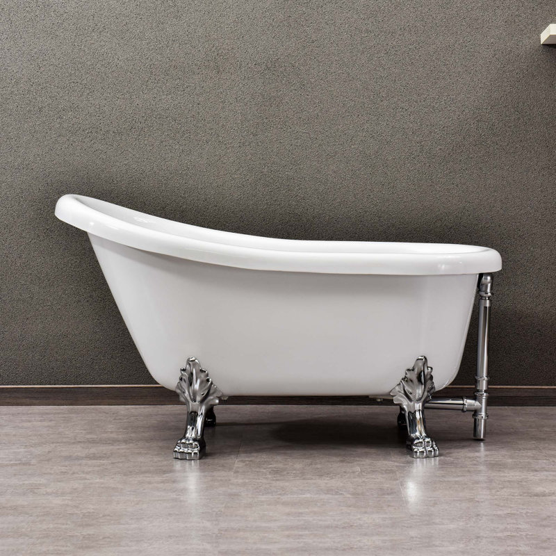 Glory 53.88'' x 29.88'' Mounting / Installation Required Soaking Acrylic Bathtub, Chrome