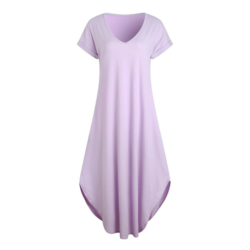 Peignoir mi-mollet avec poches, Mauve, M