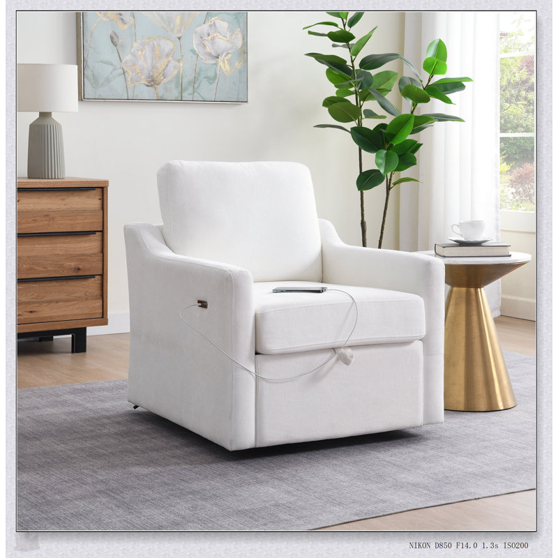 Luxueux fauteuil pivotant avec charge USB + TYPE-C, rangement et poche pour un confort et une commodité modernes