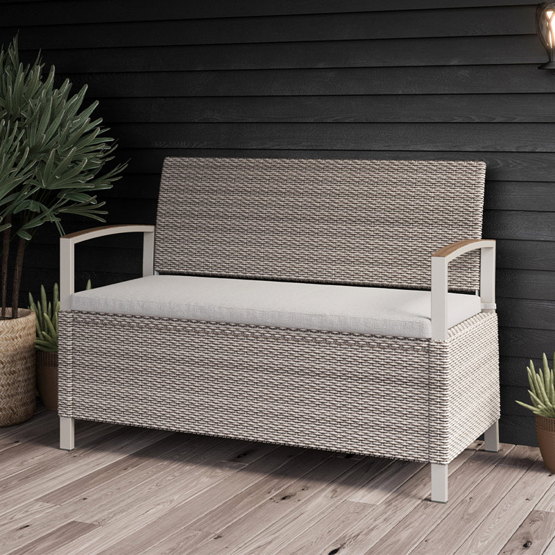 Banc de rangement à couvercle rabattable Einaires