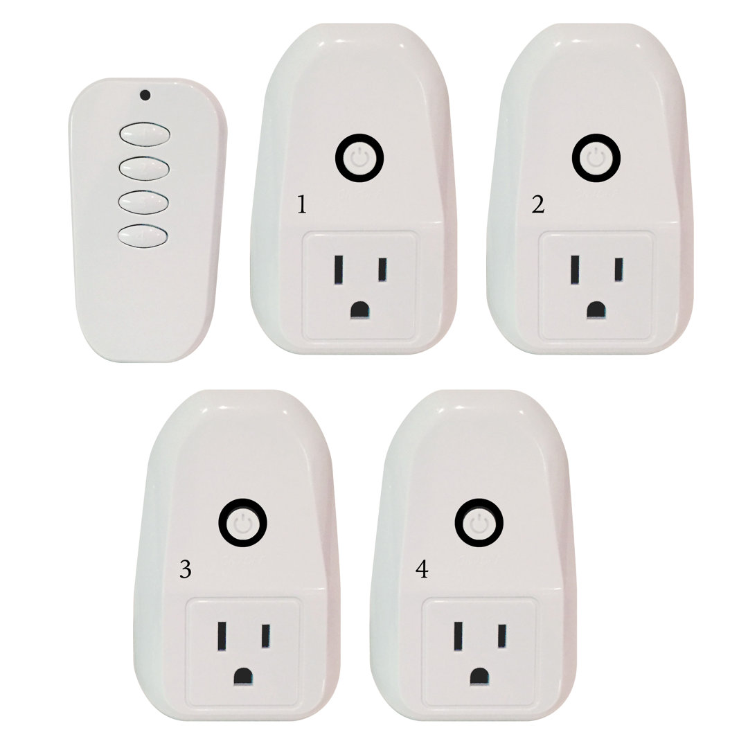 Indoor Remote Controlled Outlet 4-Pack With 1 Remote Blackstone International Ltd