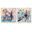 «Blue and Pink Abstract Geometric Vision IV», ensemble de 2 reproductions d'art géométriques abstraites-102582179-102582181