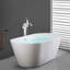 Robinet de baignoire autoportant à poignée simple avec douche à main en chrome