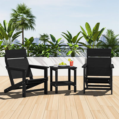 Hdpe One-piece Backrest Adirondack Chair Set Of 2