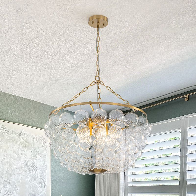 Lustre bol moderne en verre de luxe, 12 lumières