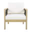 Fauteuil club d'extérieur en bois d'acacia avec corde tissée à la main