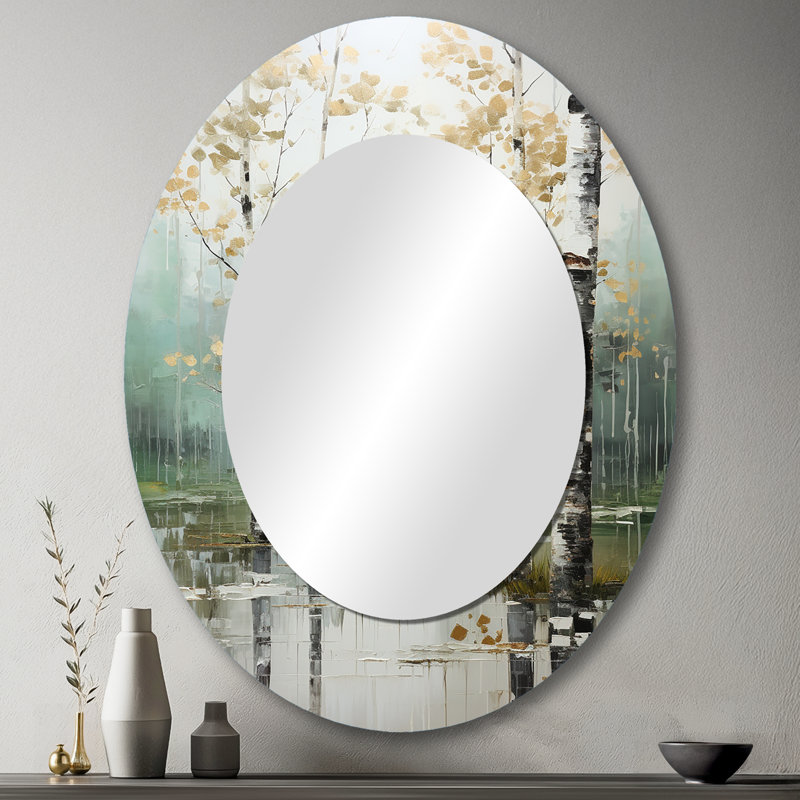 Miroir mural Birch Woods Ethereal Elegance IV - Traditional, 43 po x 33 po