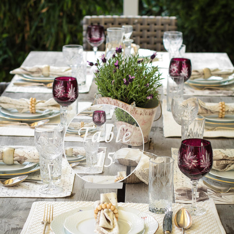 Acrylic Wedding Table Numbers 1-15 With Stands