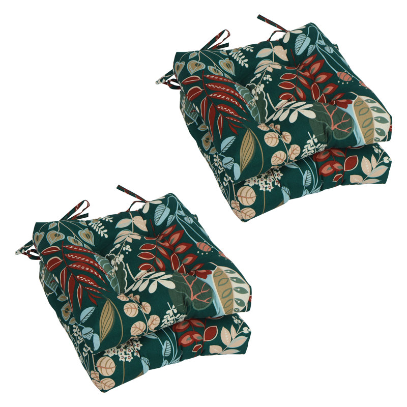 Outdoor 3.5'' Seat Cushion, Green Floral
