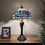 Lampe de table Folcroft Tiffany en verre coloré bleu avec ampoules DEL l 12 po x P 12 po x H 22 po