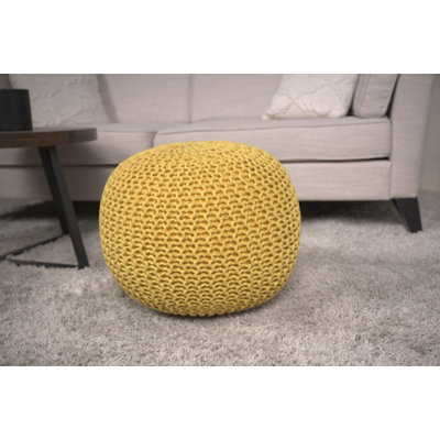 Pouf rond en coton Bordeaux