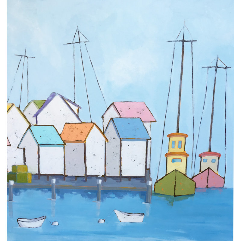 Harbor Town Print by Phyllis Adams