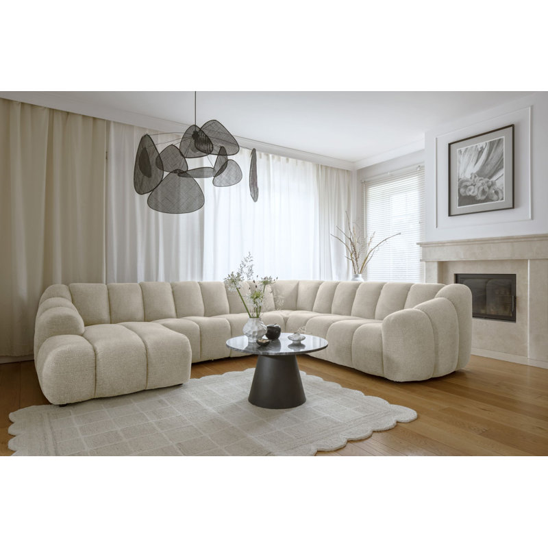 Shell 8 Seater Corner Sofa , Right Hand Facing, Beige