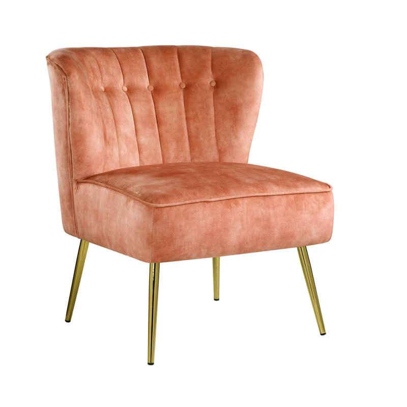 Chai décoratif en velours orange brûlé Sambell
