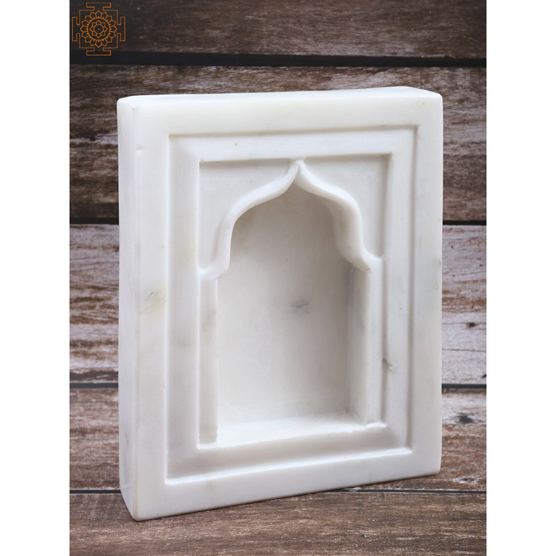 10" Solid White Marble Architectural Candle Stand – Heavyweight Hand-Carved Stone Pillar Holder – Modern Heirloom Mantel & Table Décor