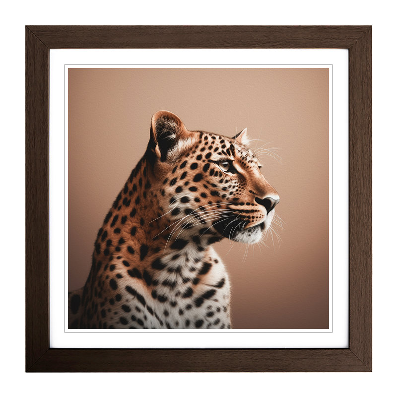 Leopard Minimalism - Framed Print, Walnut