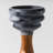 Handcrafted Marble & Wood Black Pillar Candleholder-1959597521