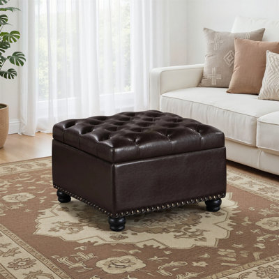 Aquita Faux Leather Ottoman