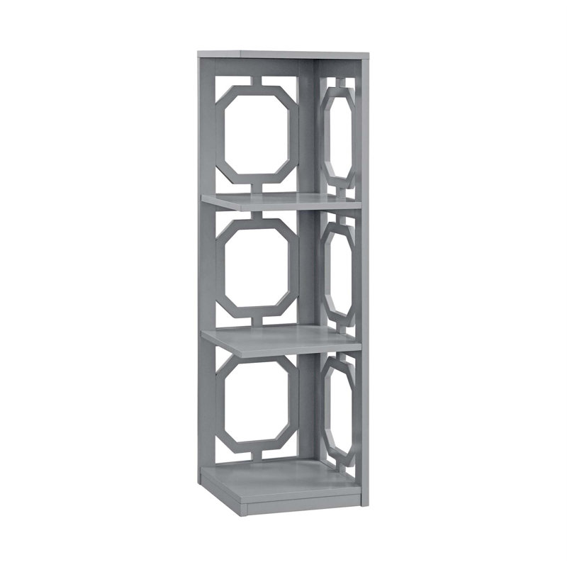 Rumbell Corner Bookcase, Gray, (3 Shelves) 39" H x 12" W x 12" D
