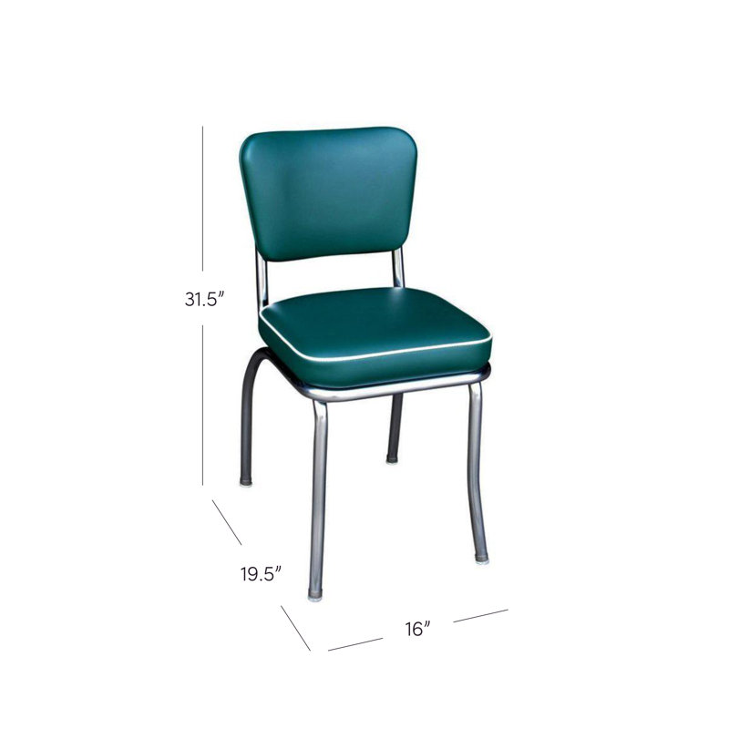 Retro Home Upholstered Dining Chair, Green