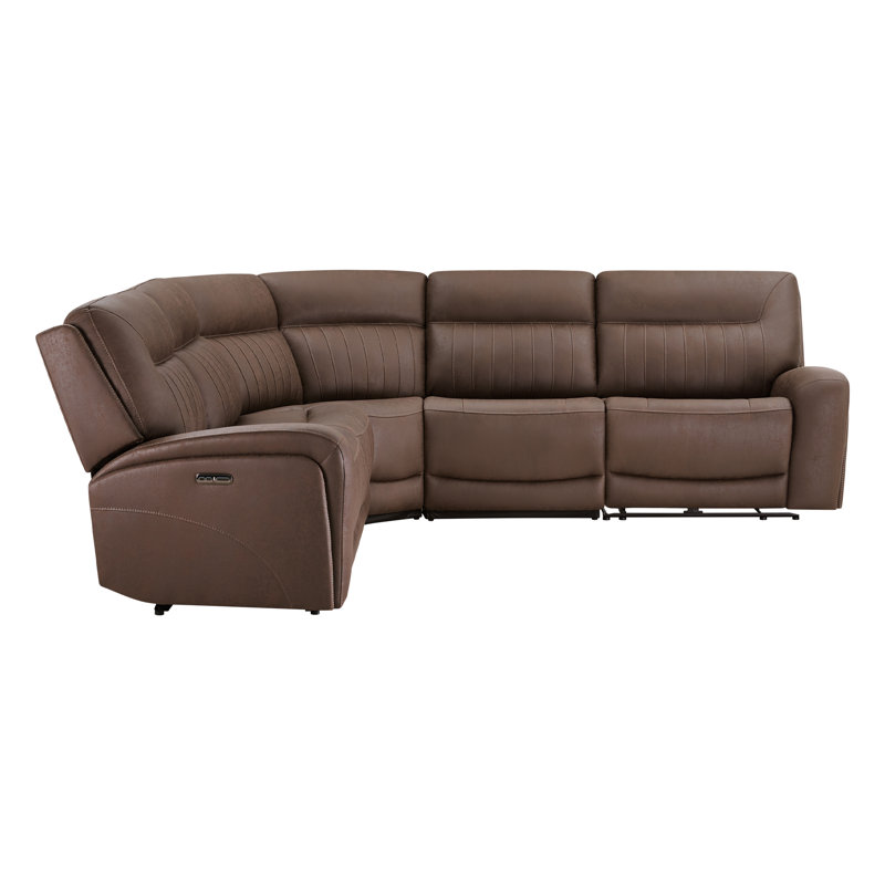 Upholstered Zero Gravity Power Reclining Sectional, Splash  Chocolate