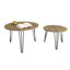Ensemble de 2 tables basses gigognes rondes de 27,56 po, ensemble de tables de bout gigognes circulaires, plateau de table rond en bois et base en métal robuste-131261886
