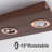 6-Light Rectangle Walnut Wood Rotatable LED Flush Mount Spotlight