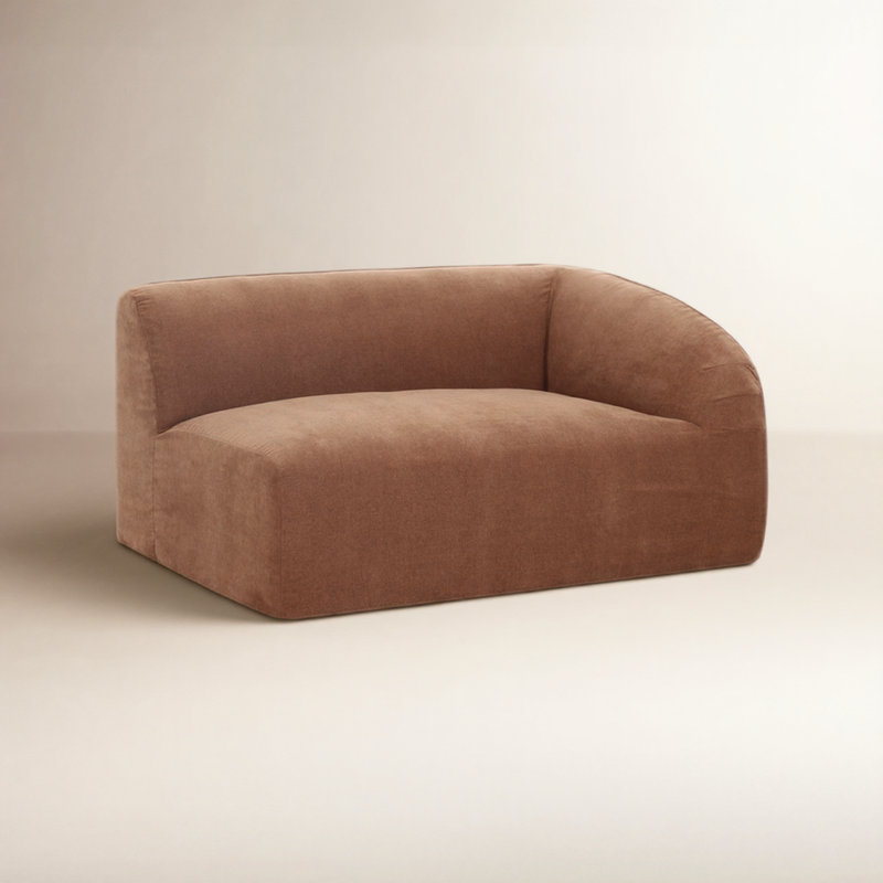 Isla Right Arm Facing Chair Mocha, Latte Loft Canvas 