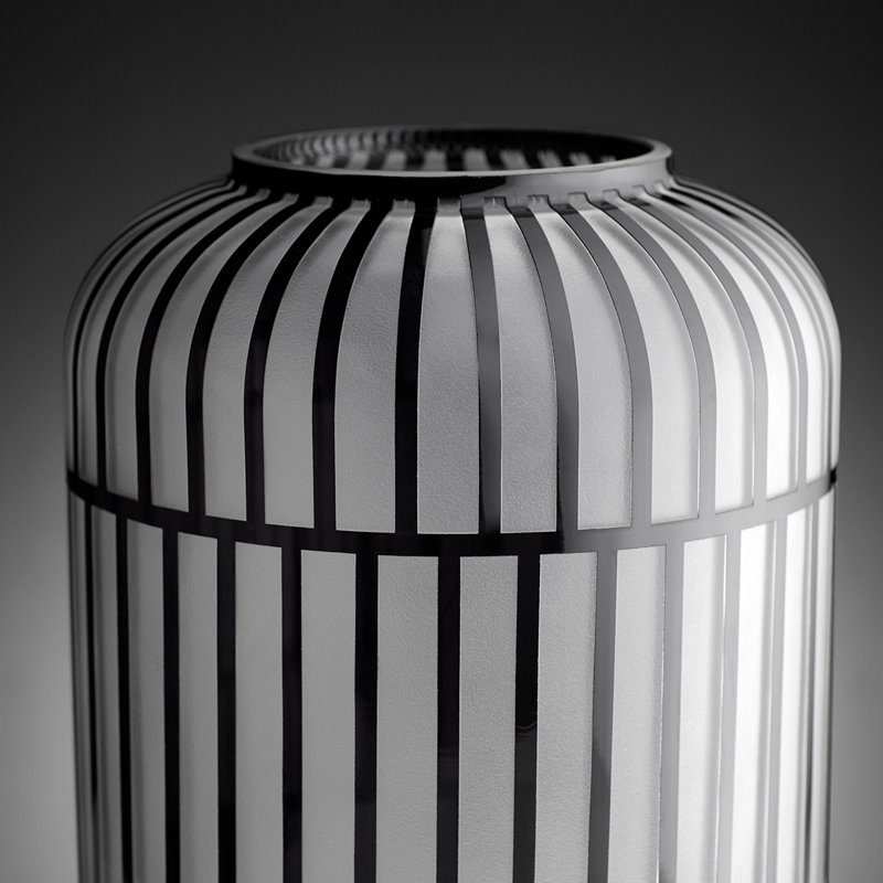 Lined Up Glass Table Vase, 13.5" H x 9" W x 9" D