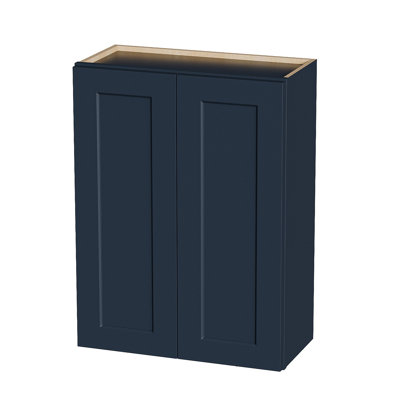 Armoire murale en bois massif avec 2 tablettes réglables prêtes à assembler pour la cuisine, la salle de bain, la buanderie et le garage