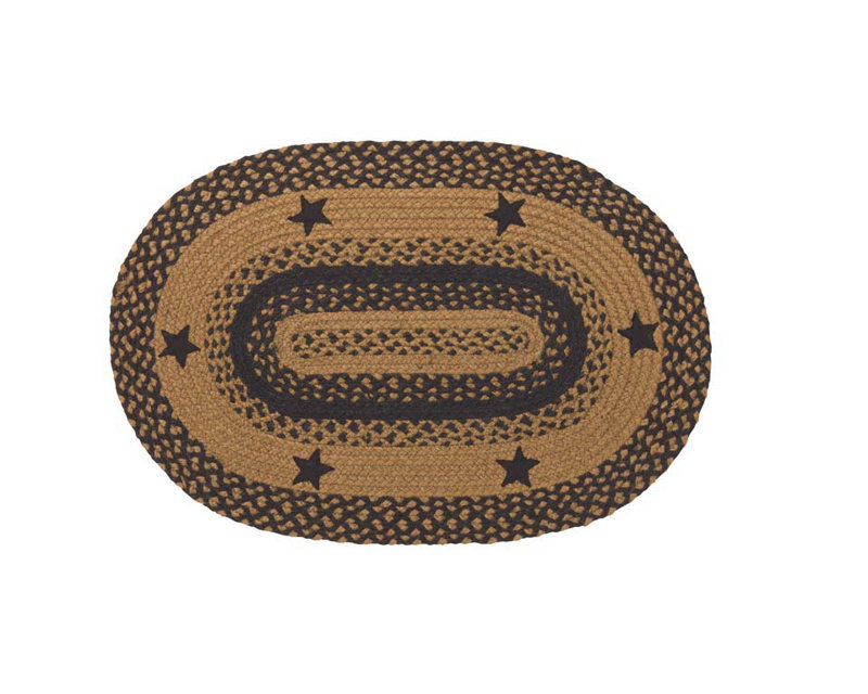 Star Black Rug, Oval 2'3" x 4'