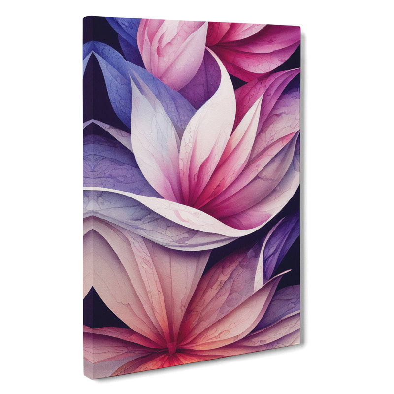 Wondrous Watercolour Flowers No.4 - Wrapped Canvas Print, 50cm H x 35cm W x 3cm D