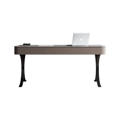 Bureau de luxe en pierre frittée blanc clair