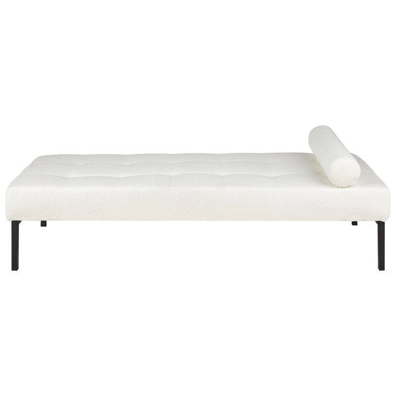 Shanel Upholstered Chaise Lounge, White Boucle