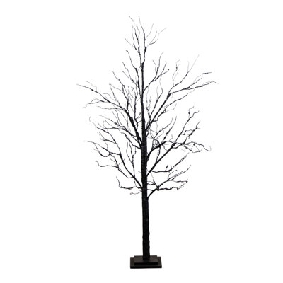 Arbre de Noël artificiel pré-éclairé avec 400 lumières à DEL orange et mauve