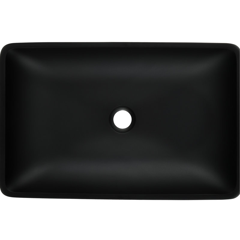 Matte Black Faucet Bathroom Sink - 14.38"L X 22.25"W 4-3/8"H, Chic With And Pop-Up Drain Finish