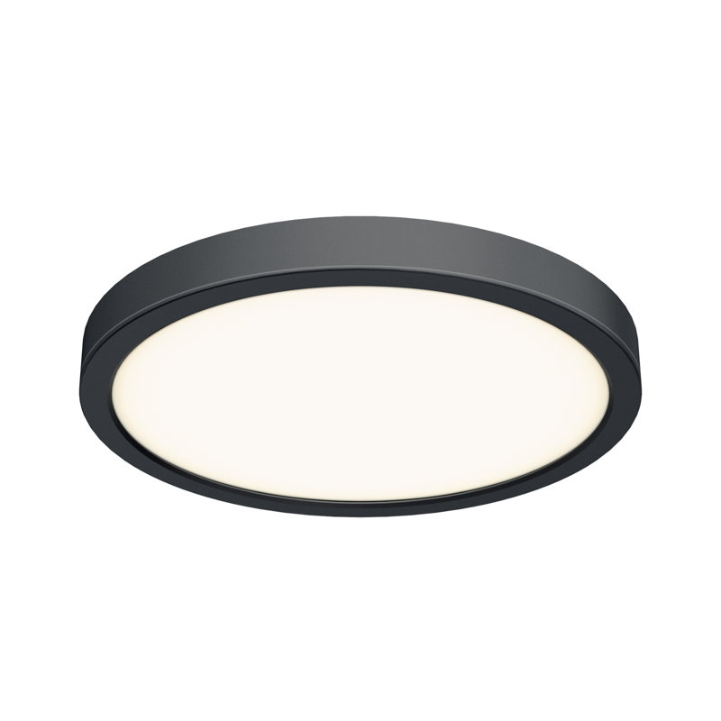 Plafonnier encastré 1 lumière Hayden-Blu, Noir, H 1 po x l 14 po x P 14 po