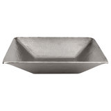 17" Modern Rectangle Hand Forged Old World Copper Vessel Sink in Nickel