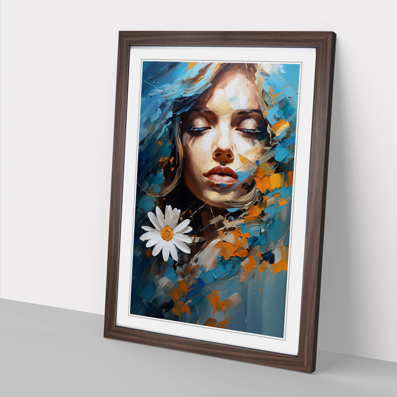 Single Picture Frame Print on Wood, Walnut Framed, 46cm H x 34cm W