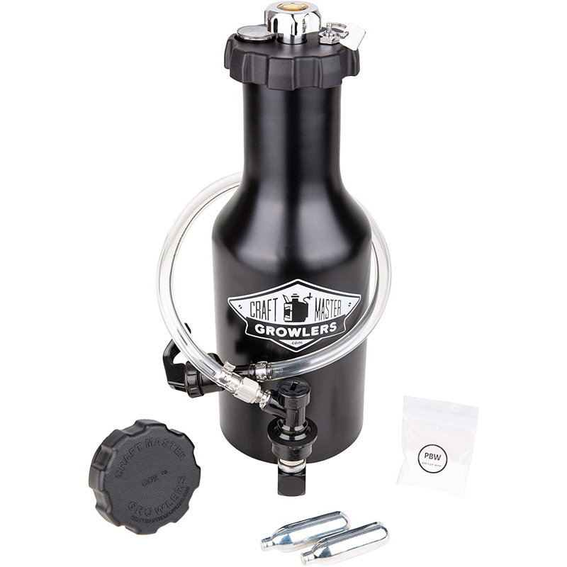 64oz. Stainless Steel Growler, Black