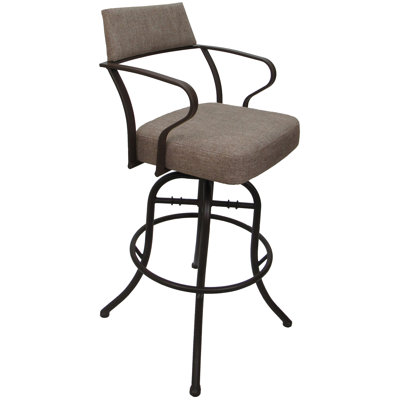 Swivel Upholstered Counter Stool with Metal Frame