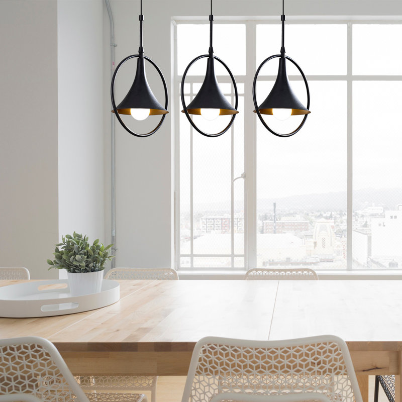 Luminaire suspendu pour îlot de cuisine à 3 lumières Excalibur