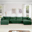 Canapé en chenille avec excellent espace de rangement et 2 repose-pieds mobiles-1124268800-1120776285